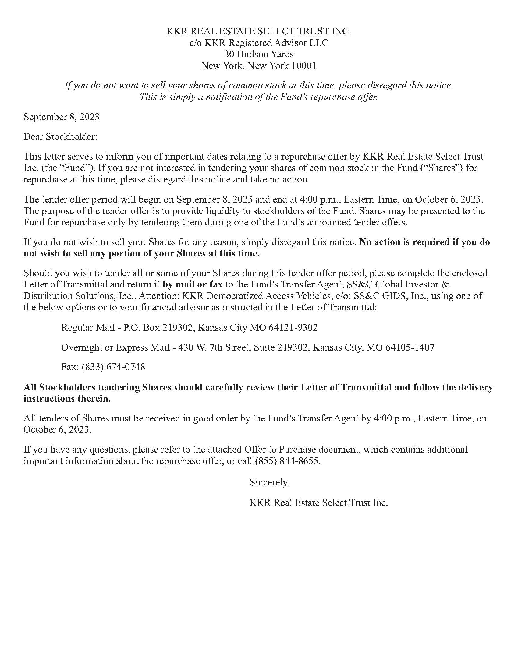 Tender Offer